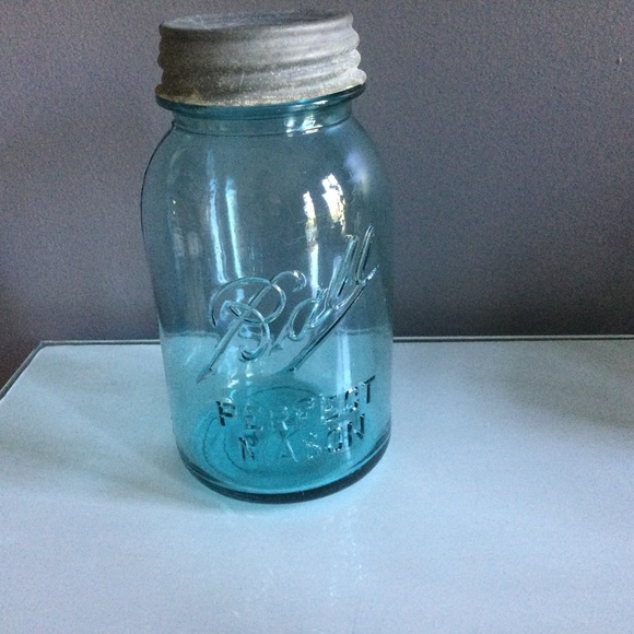 Blue Ball Mason Jar With Zinc Lid #4 - Picture 1 of 4